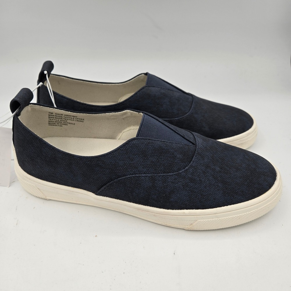Kensie‎ Salia Slip On Comfort Casual Sneakers Navy Textile Women's Size 7 NEW